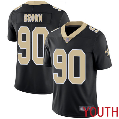 New Orleans Saints Limited Black Youth Malcom Brown Home Jersey NFL Football 90 Vapor Untouchable Jersey